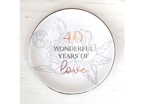 Anniversary Trinket Plate - 40 Years