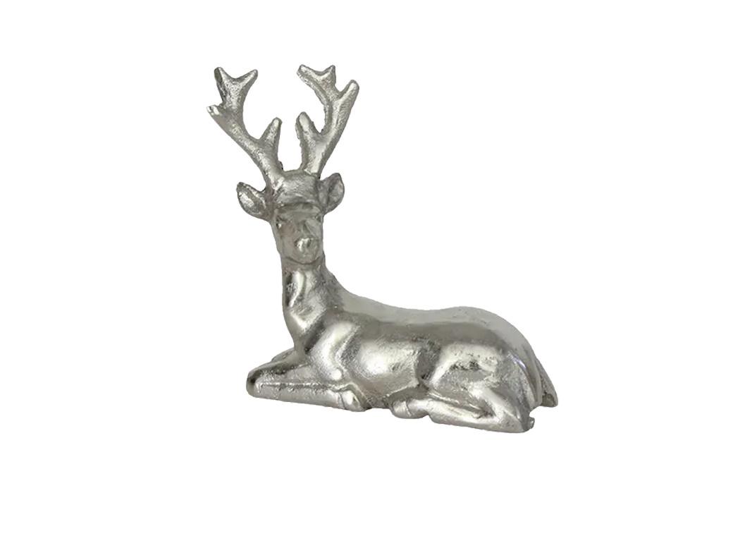 Antique Silver Deer Sitting