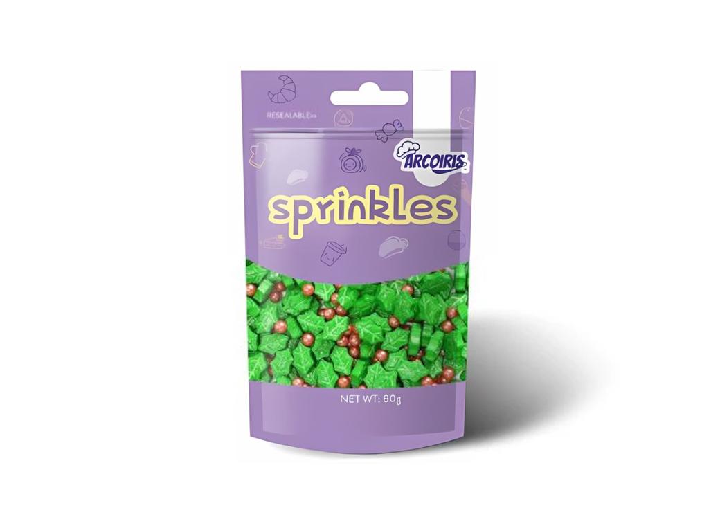 Arcoiris Sprinkles - Holly Leaf Mix