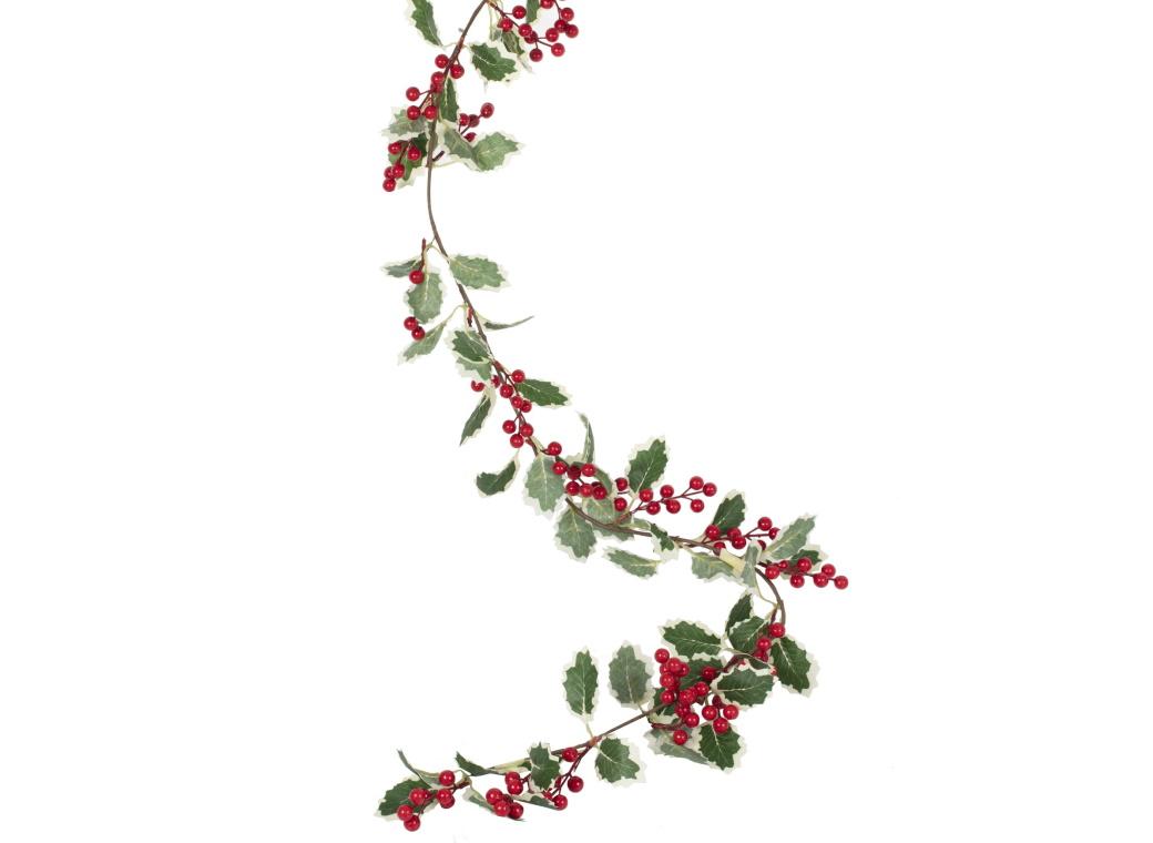 Artificial Holly & Berries Christmas Garland