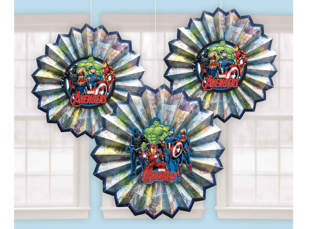 Marvel Avengers Paper Fans 3pk