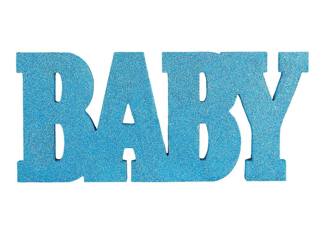 Baby Glittered Word Sign - Blue