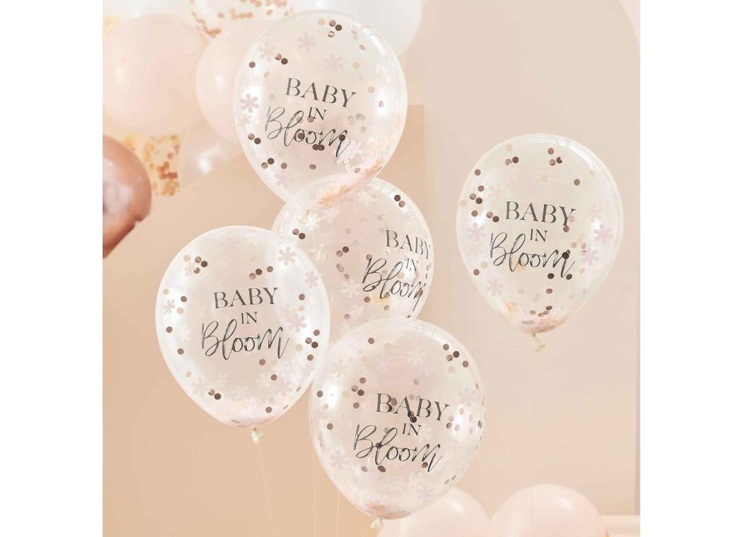 Baby in Bloom Confetti Balloons 5pk