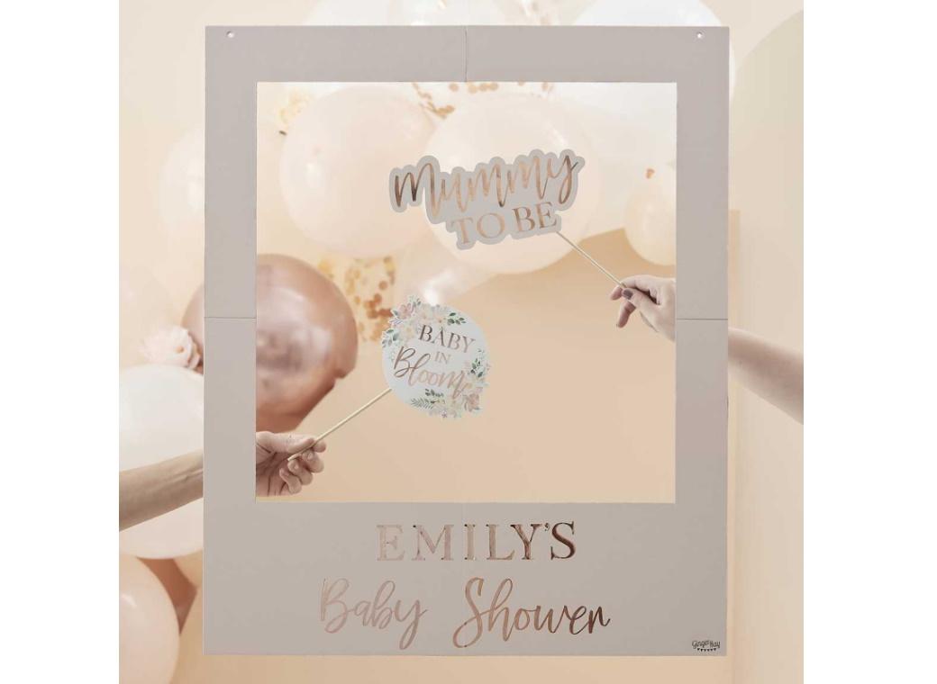 Baby in Bloom Customisable Baby Shower Photo Booth Frame