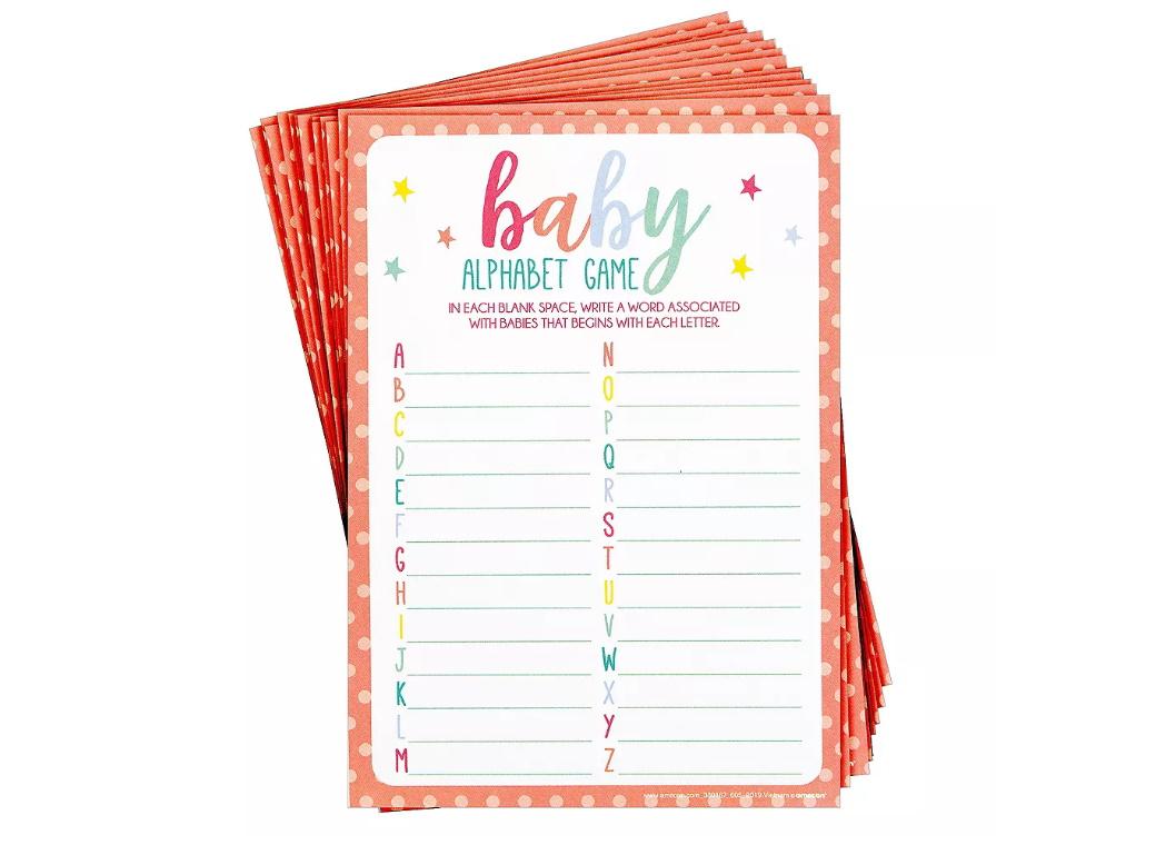 Baby Shower Alphabet Game