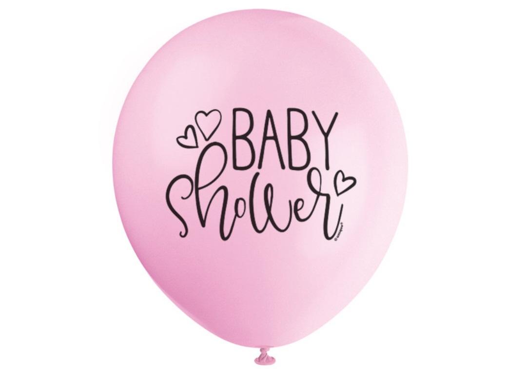 Pink Baby Shower Balloons 8pk