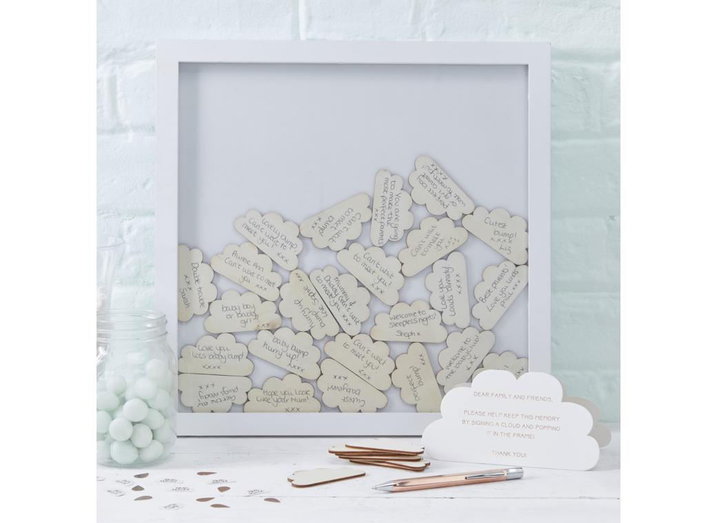 Baby Shower Cloud Frame Guest Book Alternative