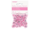 Baby Shower Favours Mini Rattles 24pk Pink