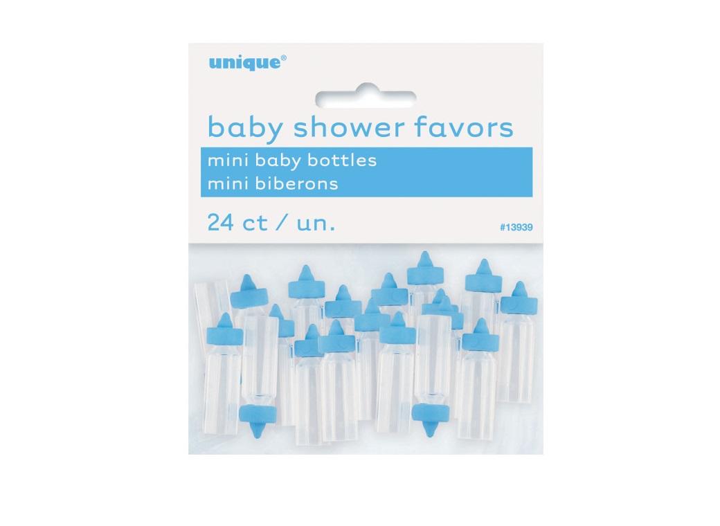 Baby Shower Mini Baby Bottles 24pk Blue