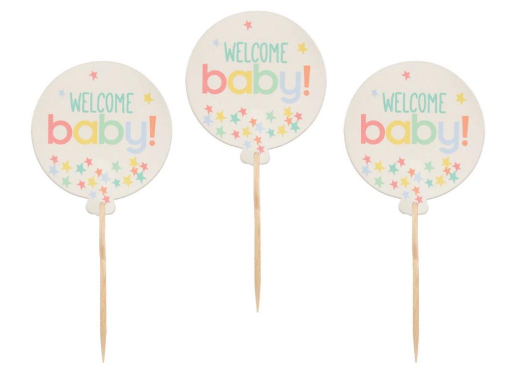 Welcome Baby Cupcake Picks 24pk