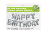 Balloon Banner Kit - Silver Happy Birthday