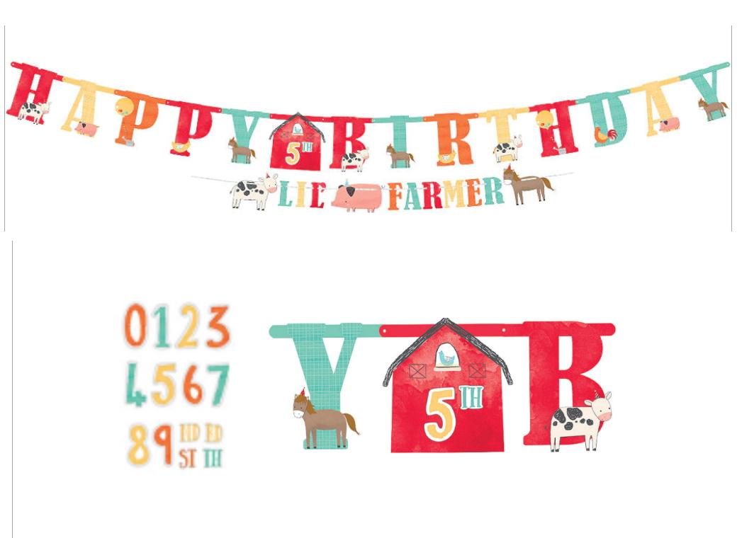 Barnyard Birthday Add An Age Banner & Garland