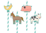 Barnyard Birthday Animal Straws 12pk