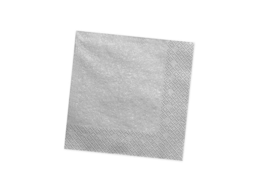 Silver Beverage Napkins 40pk