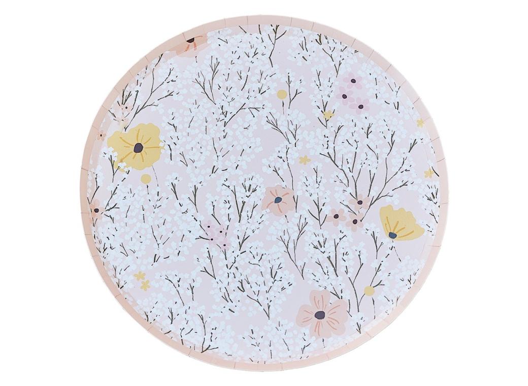 Birthday Bloom Floral Plates 8pk