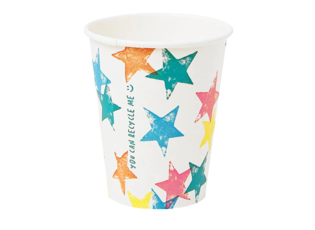 Birthday Brights Rainbow Star Cups 8pk