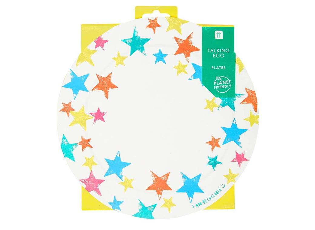 Birthday Brights Rainbow Star Plates 12pk