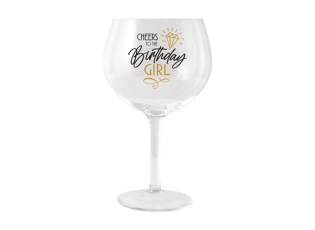 Birthday Girl Balloon Glass