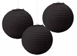 Paper Lanterns 3pk Black