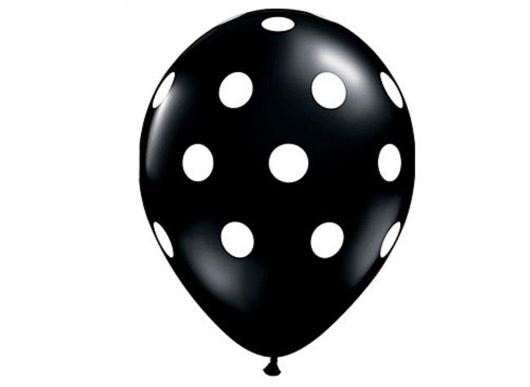 Black Polka Dot Balloons 12pk