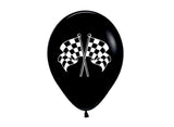 Black Racing Flag Balloons 6pk