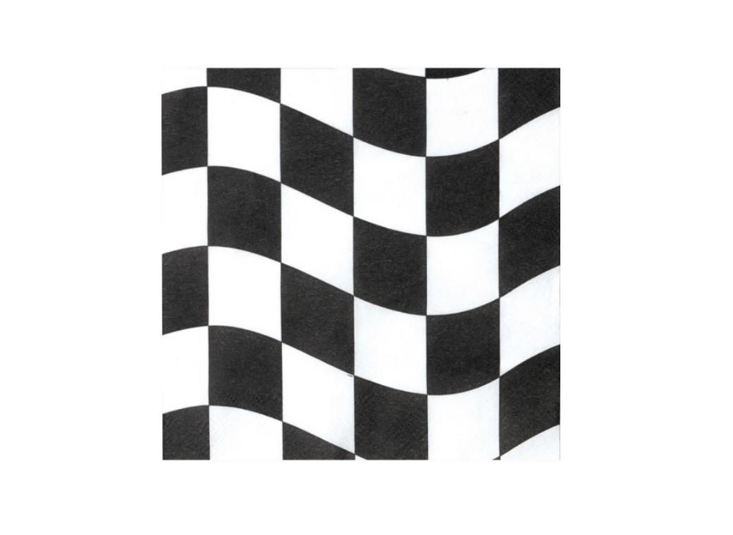 Black & White Check Beverage Napkins - 12pk