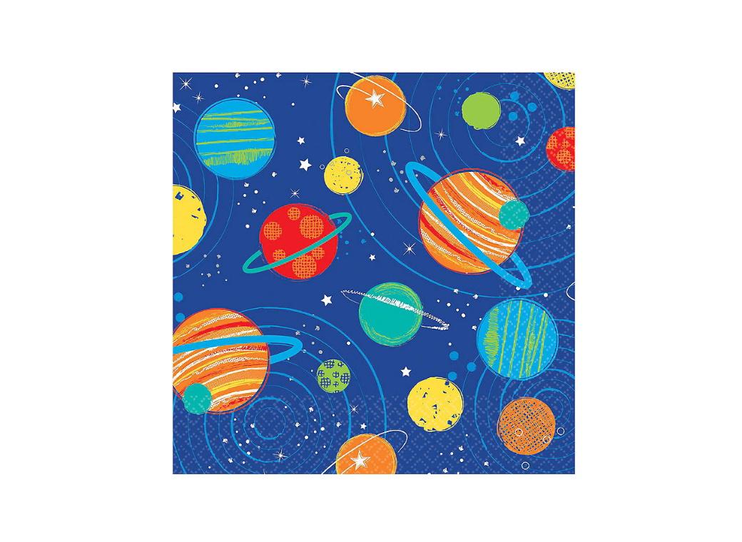 Blast Off Beverage Napkins 16pk