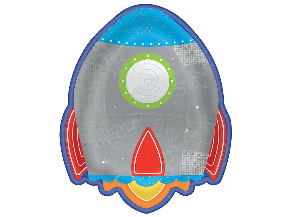 Blast Off Rocket Plates 8pk