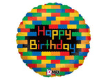 Bricks Birthday Foil Balloon