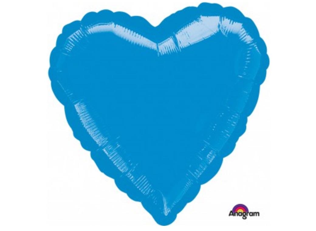 Heart Shaped Foil Balloon - Blue