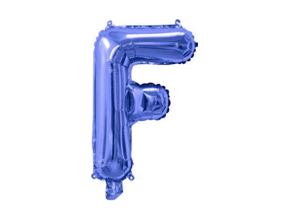 Mini Blue Foil Balloon - Letter F