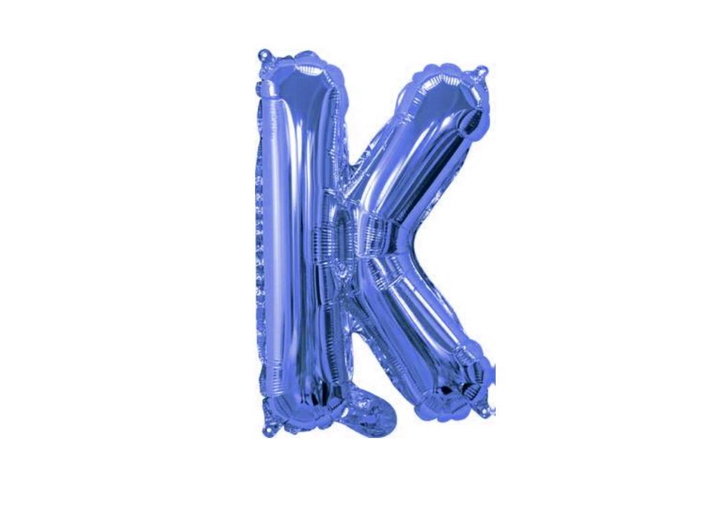 Mini Blue Foil Balloon - Letter K