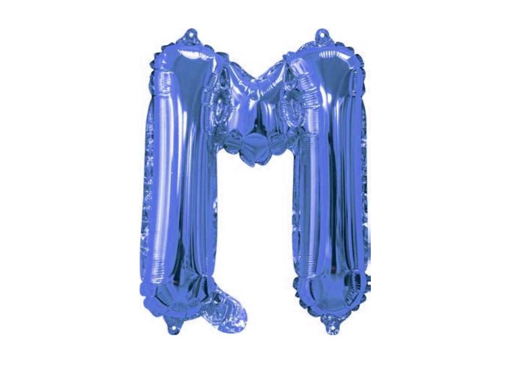 Mini Blue Foil Balloon - Letter M