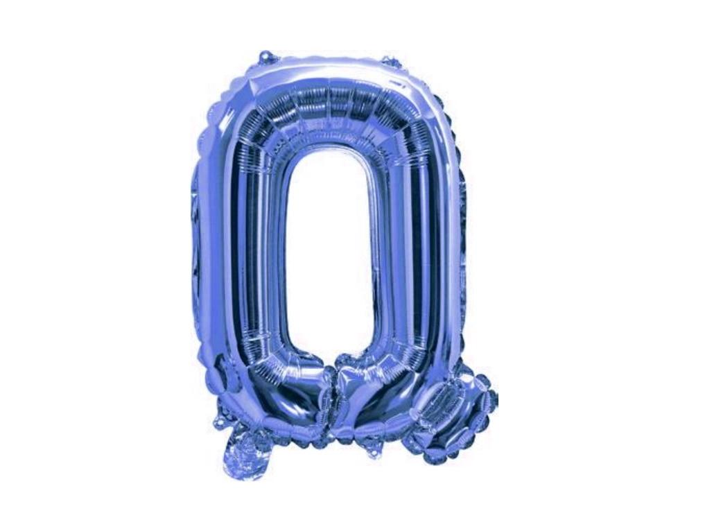 Mini Blue Foil Balloon - Letter Q