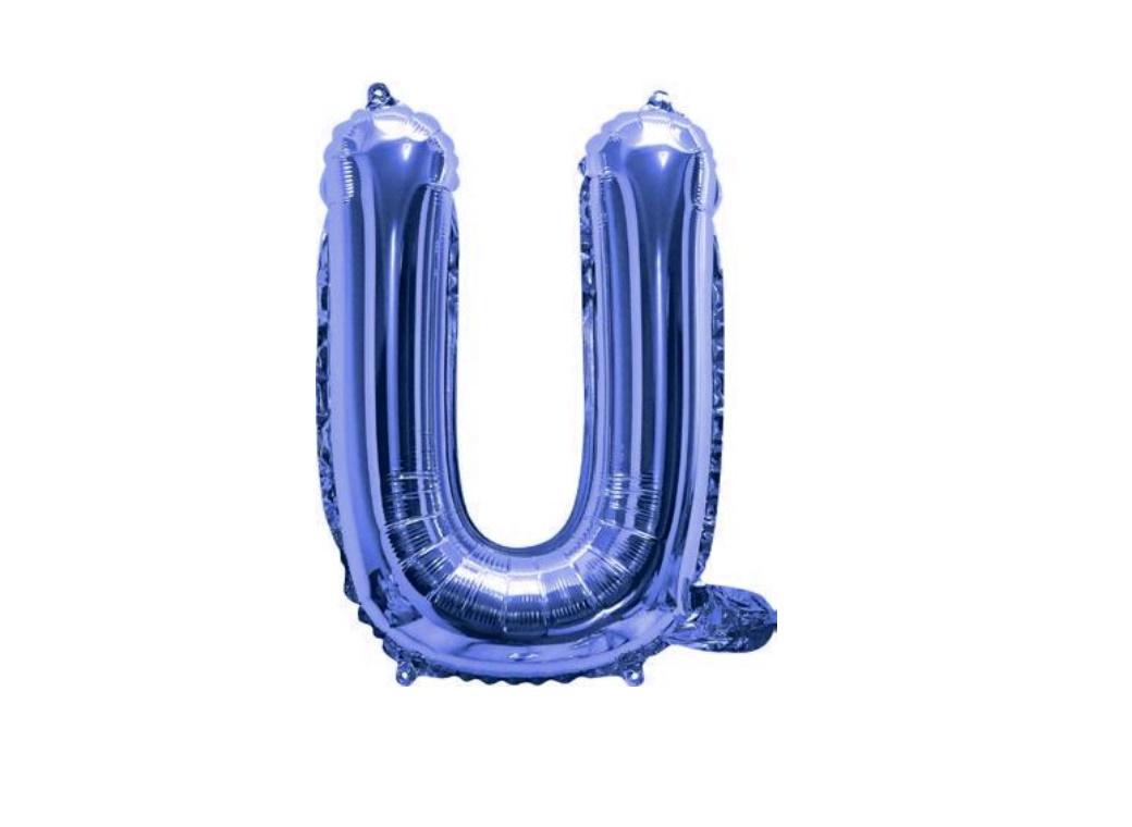 Mini Blue Foil Balloon - Letter U