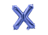 Mini Blue Foil Balloon - Letter X