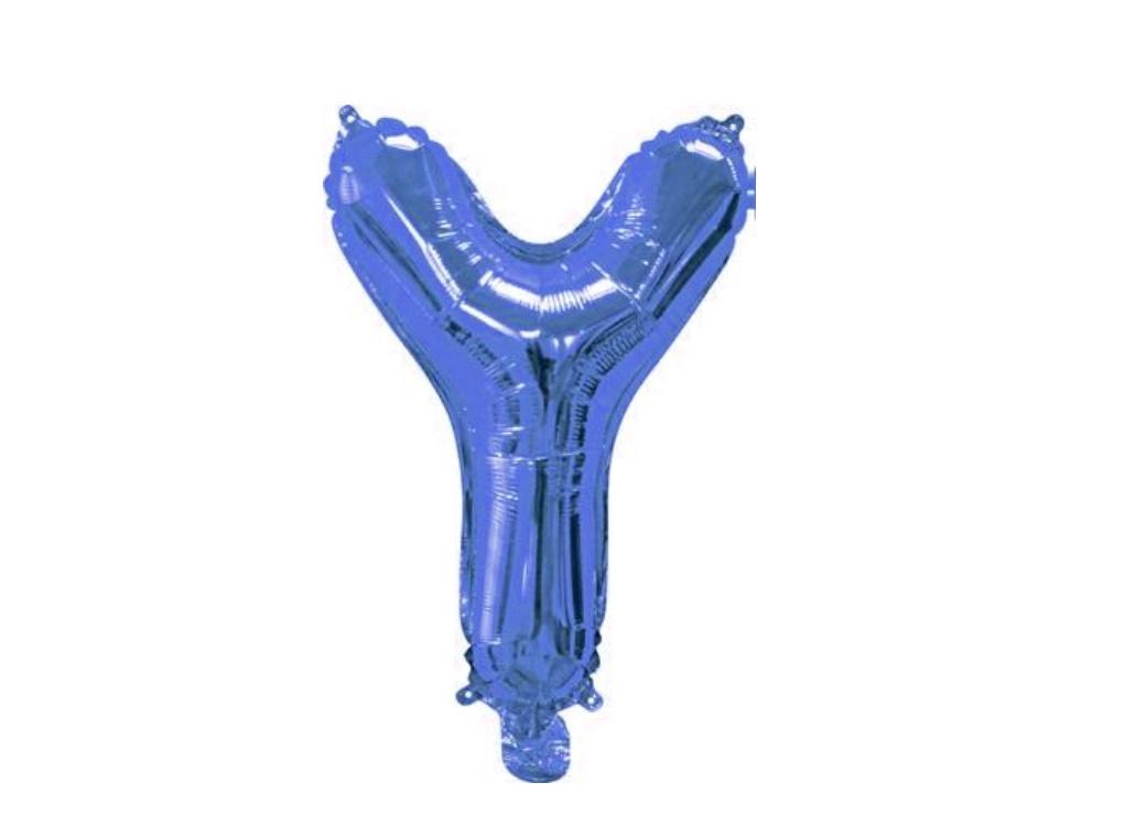 Mini Blue Foil Balloon - Letter Y