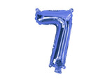 Mini Blue Foil Balloon - Number 7