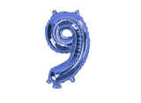 Mini Blue Foil Balloon - Number 9