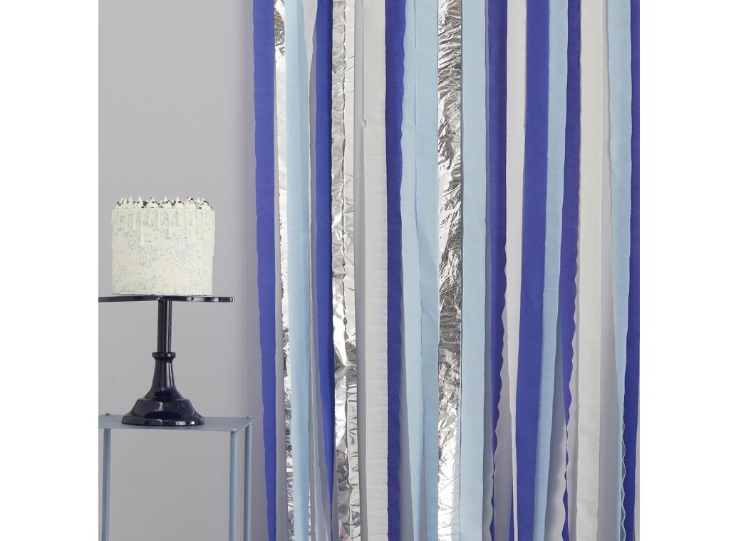 Blue & Silver Streamer Backdrop