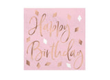 Blush Birthday Beverage Napkins 16pk