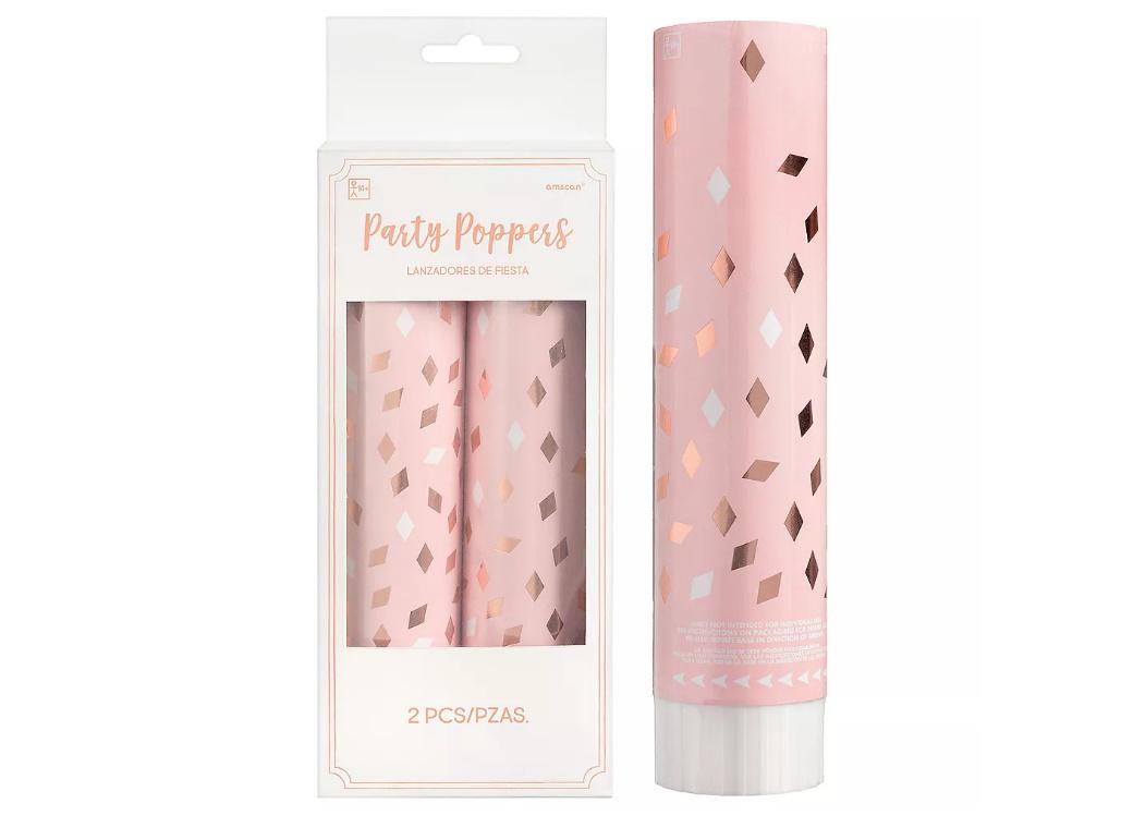 Blush Birthday Confetti Poppers 2pk