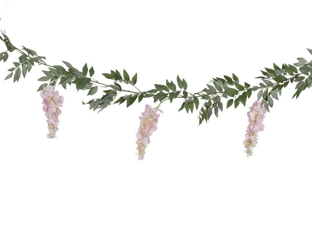 Blush Pink & Green Wisteria Foliage Garland