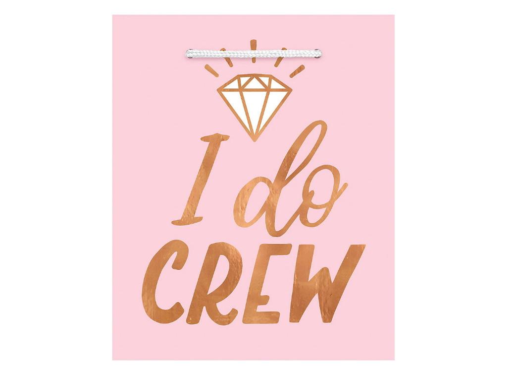 Blush Wedding I Do Crew Gift Bags 6pk