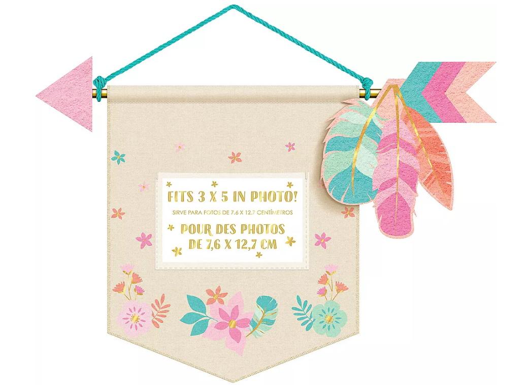 Boho Girl Canvas Banner with Photo Holder