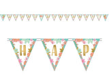 Boho Girl Happy Birthday Pennant Banner