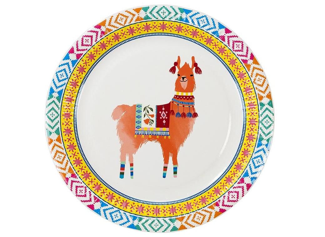 Boho Llama Plates 8pk