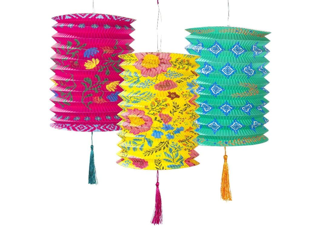 Boho Paper Lanterns 3pk