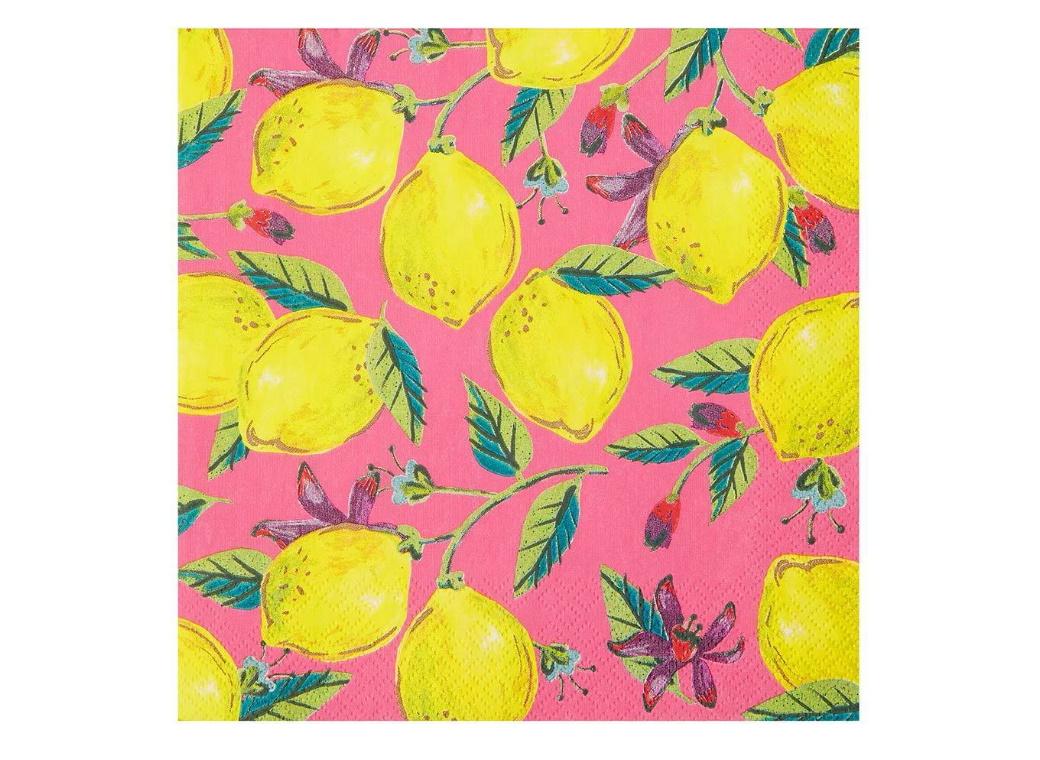 Boho Pink Lemon Napkins 20pk