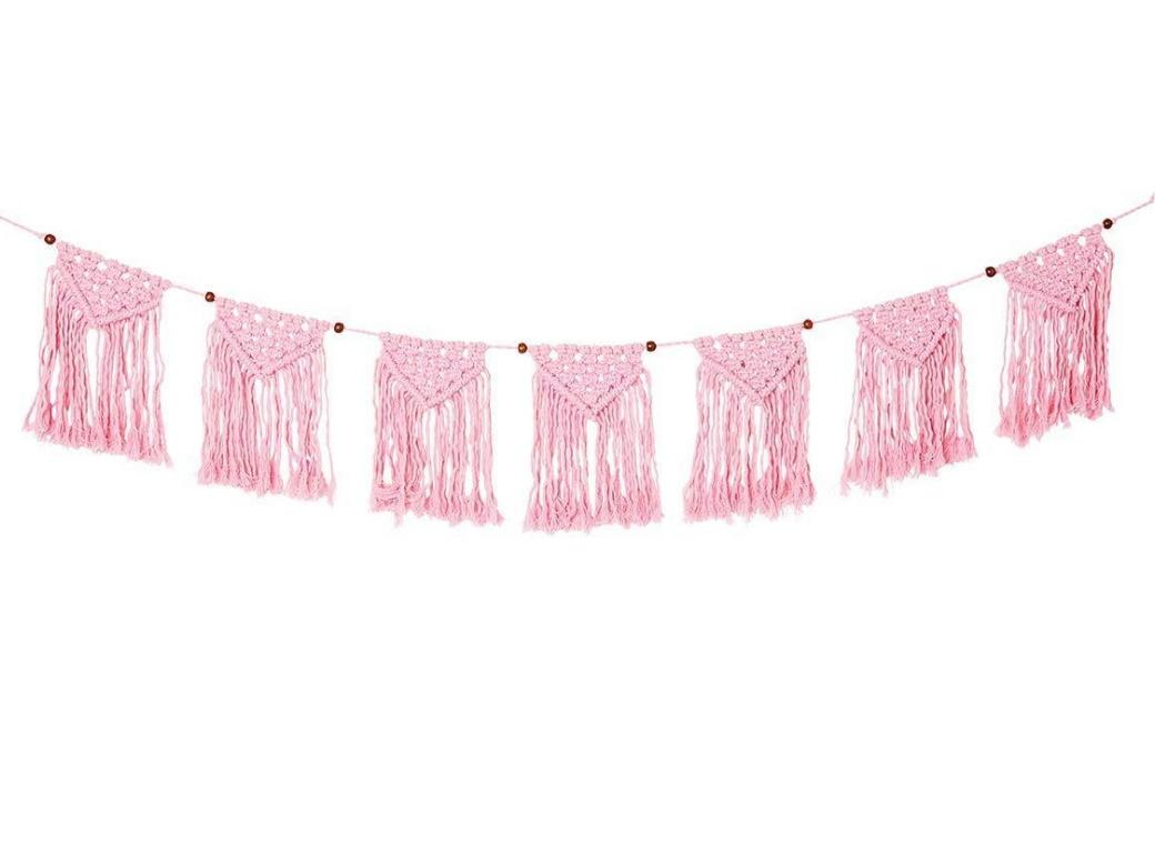 Boho Pink Macrame Garland